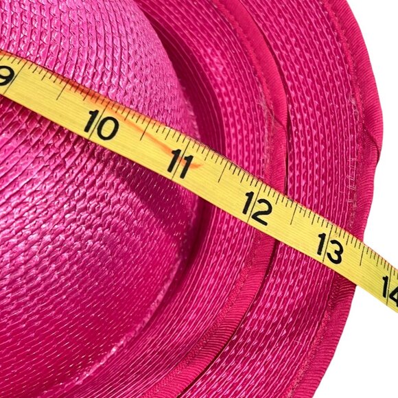 Deborah New York Pink Wide Brim Hat With Sequin Floral Applique - Picture 9 of 14